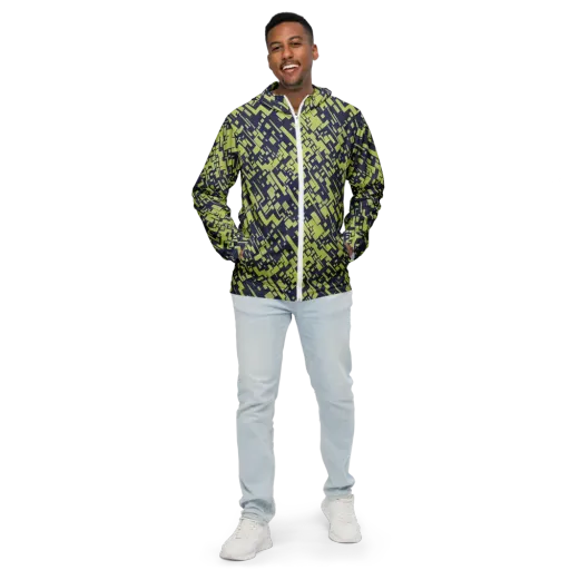 Lime Noir Maze on a Men's Windbreaker