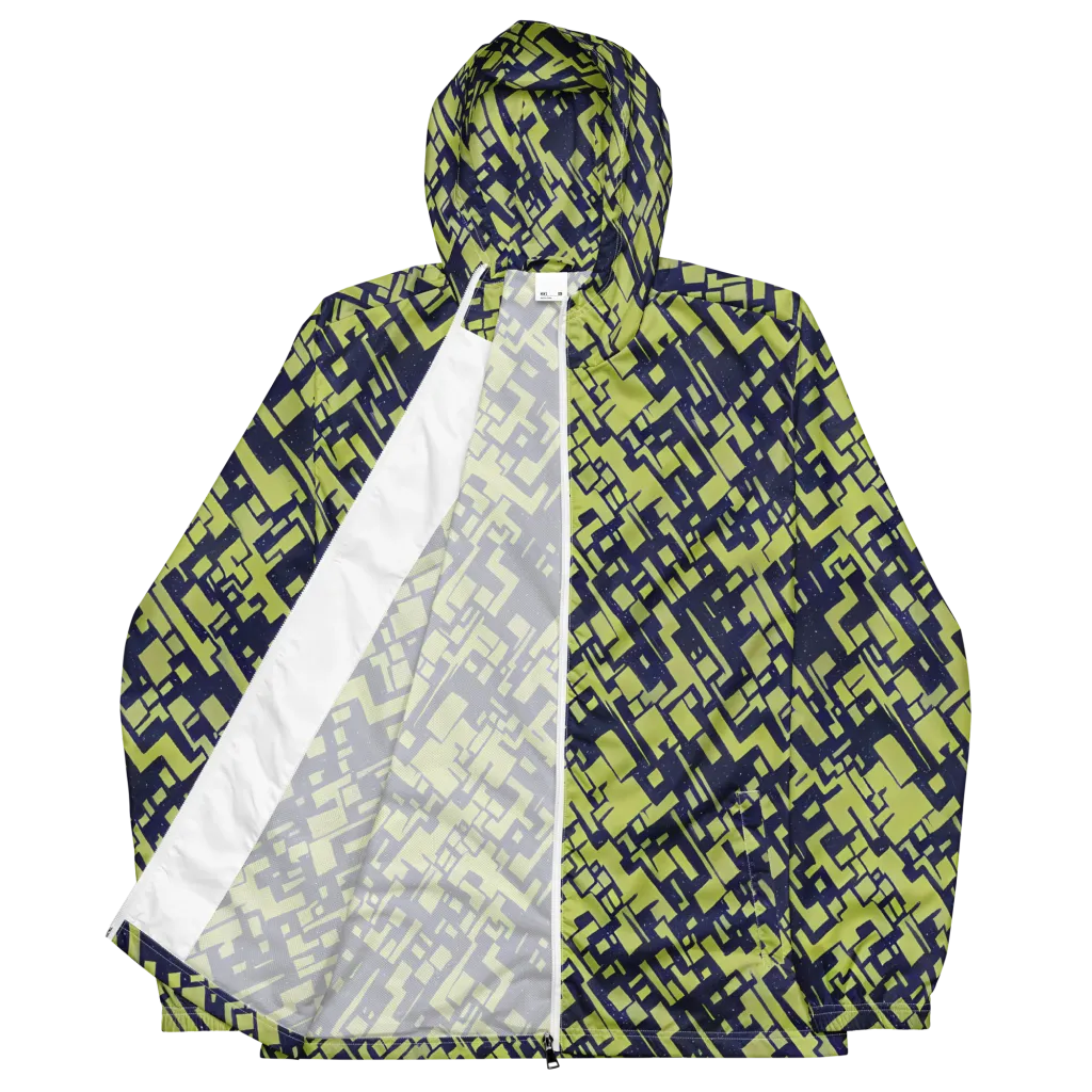 Lime Noir Maze on Men's Windbreaker — Front