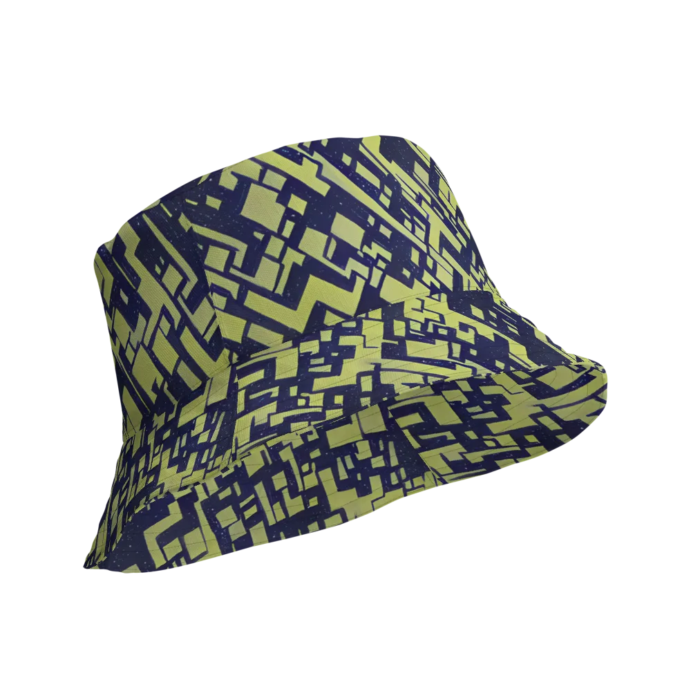 Lime Noir Maze on Reversible Bucket Hat — Product details Outside