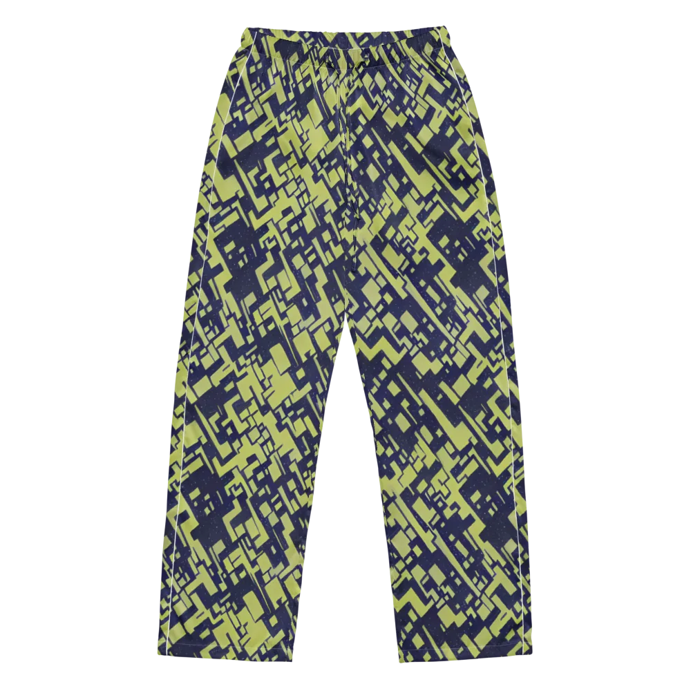 Lime Noir Maze on Women's Pajama Pants — Front