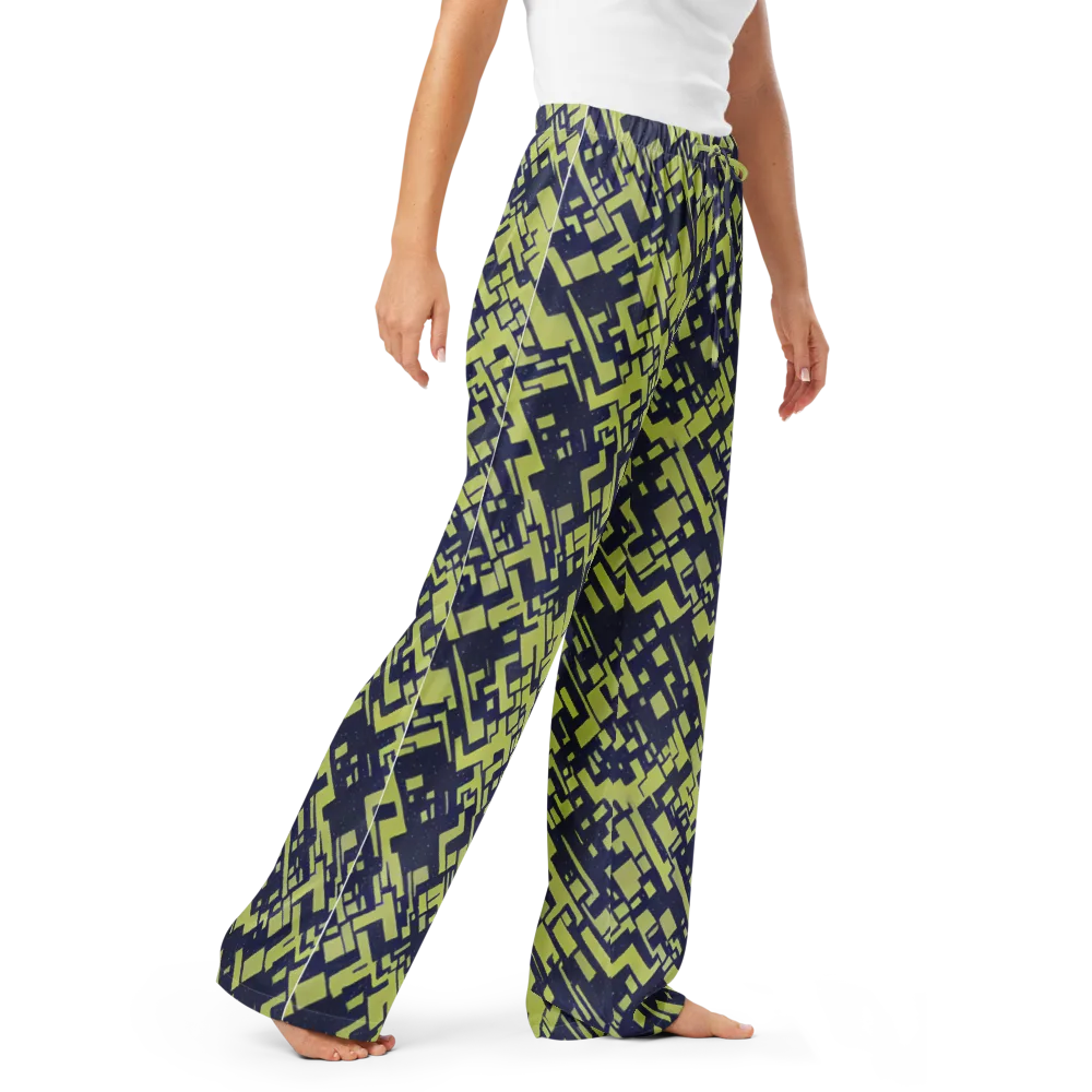 Lime Noir Maze on Women's Pajama Pants — Right Front