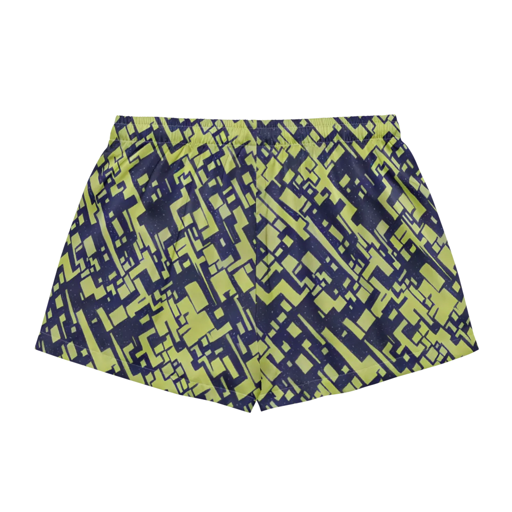 Lime Noir Maze on Women's Pajama Shorts — Back