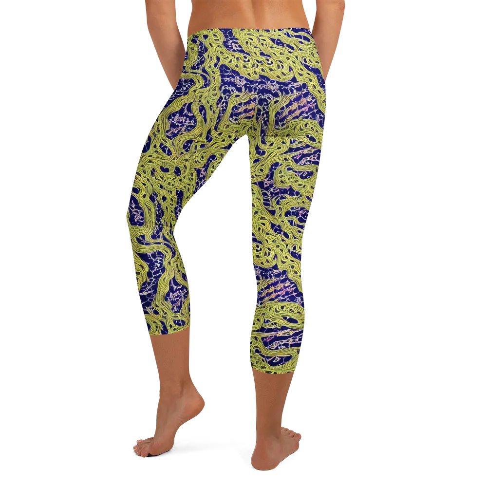 Midnight Marrow on Capri Leggings — Back