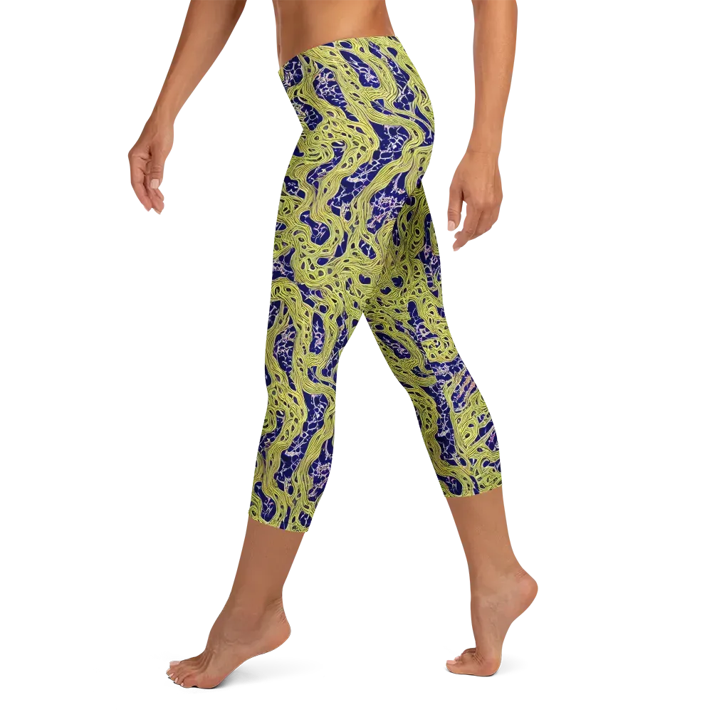 Midnight Marrow on Capri Leggings — Left