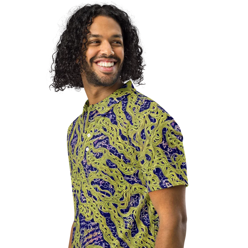 Midnight Marrow on Men's Slim Fit Polo Shirt — Left Front