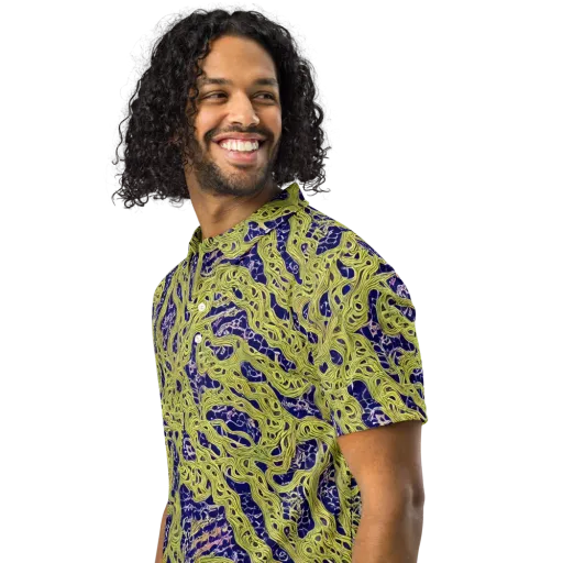 Midnight Marrow on a Men's Slim Fit Polo Shirt