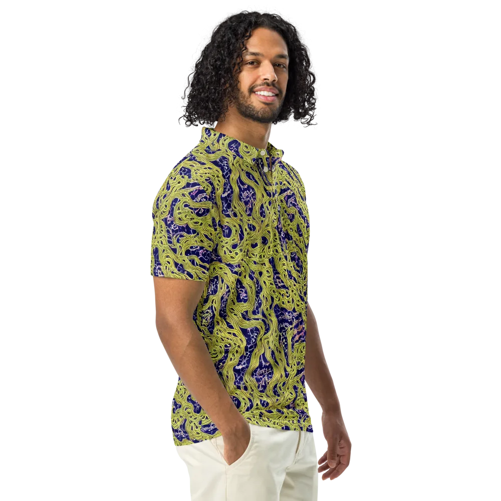 Midnight Marrow on Men's Slim Fit Polo Shirt — Right Front
