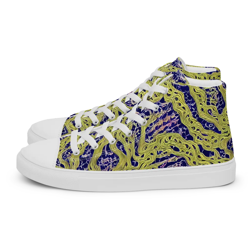 Midnight Marrow on Men's High Top Canvas Shoes — Left