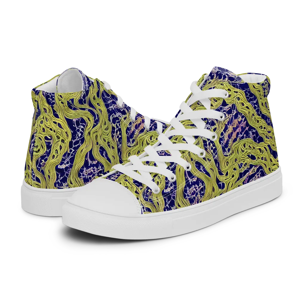 Midnight Marrow on Men's High Top Canvas Shoes — Left