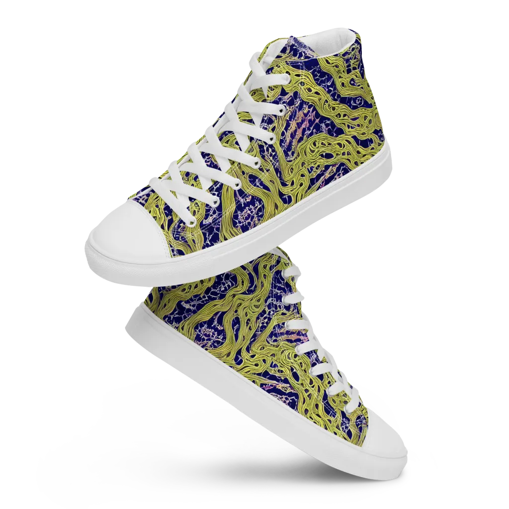 Midnight Marrow on Men's High Top Canvas Shoes — Front