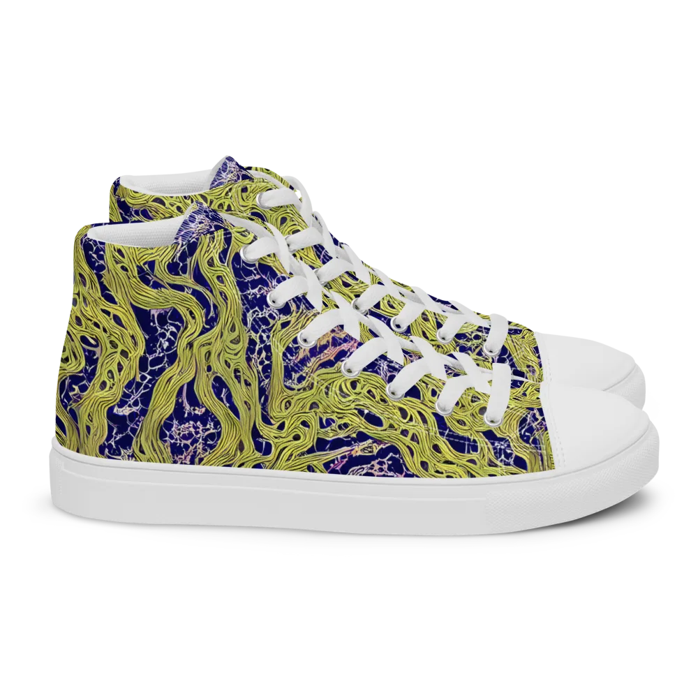 Midnight Marrow on Women's High Top Canvas Shoes — Right