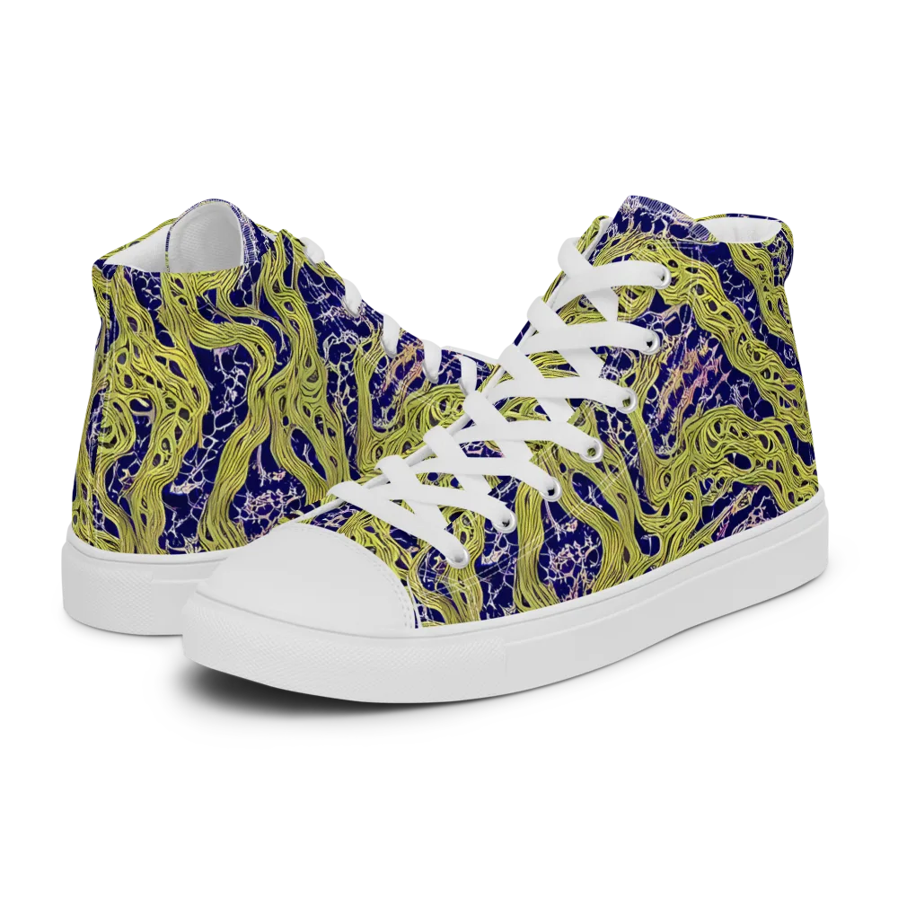 Midnight Marrow on Women's High Top Canvas Shoes — Left