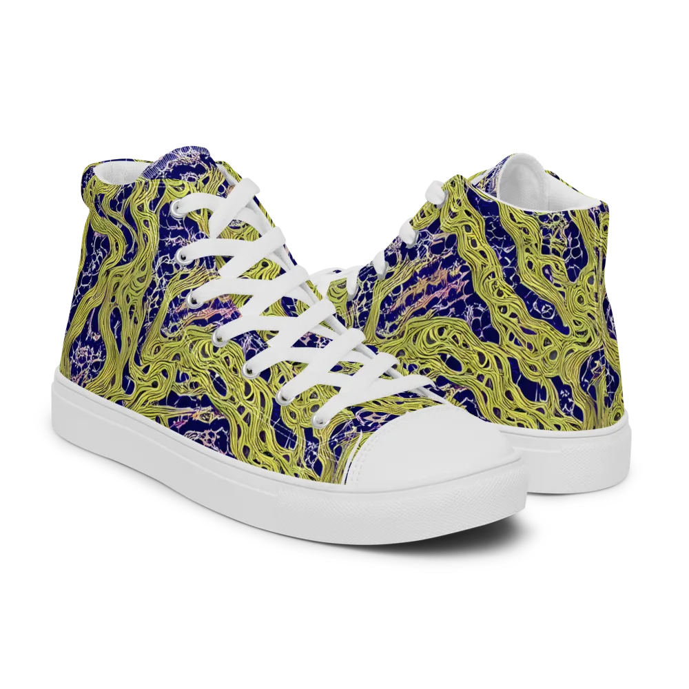 Midnight Marrow on Women's High Top Canvas Shoes — Right