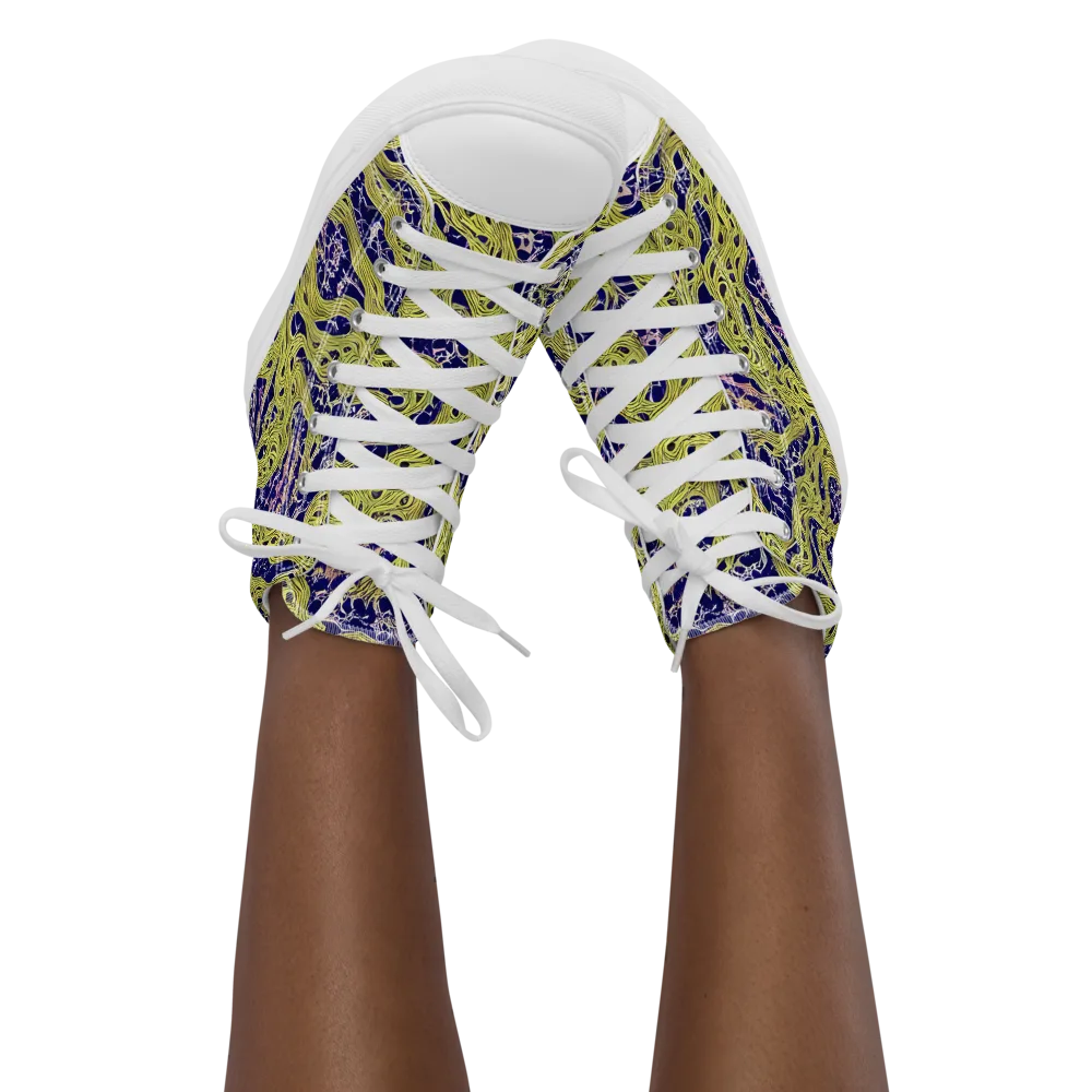 Midnight Marrow on Women's High Top Canvas Shoes — Front