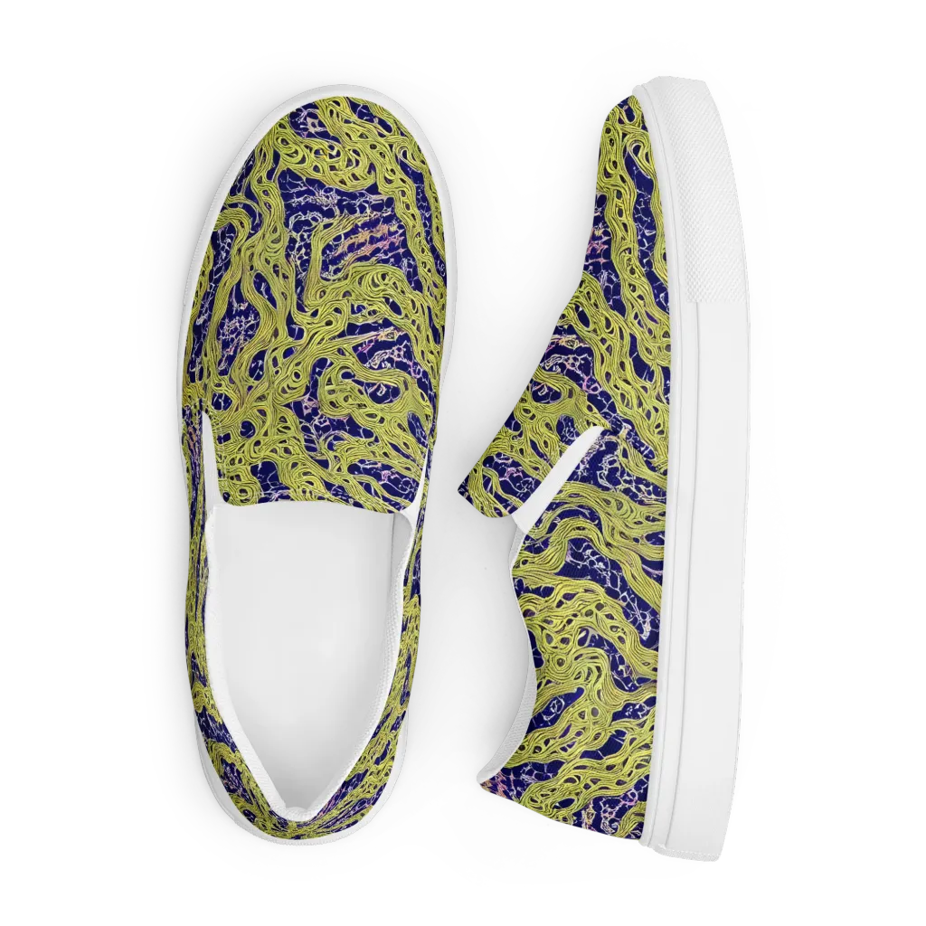 Midnight Marrow on Men's Slip-On Canvas Shoes — Front