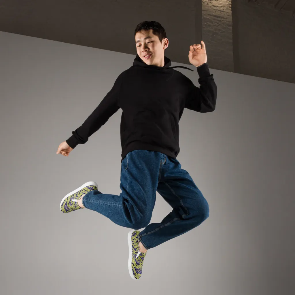 Midnight Marrow on Men's Slip-On Canvas Shoes — Right Front