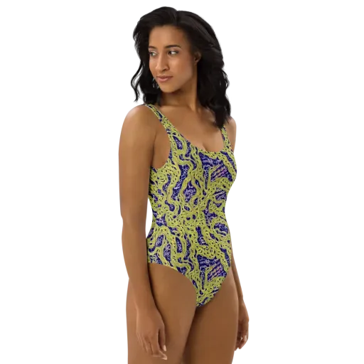 Midnight Marrow on a One-Piece Swimsuit