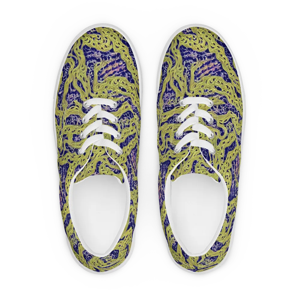 Midnight Marrow on Men's Lace-Up Canvas Shoes — Front