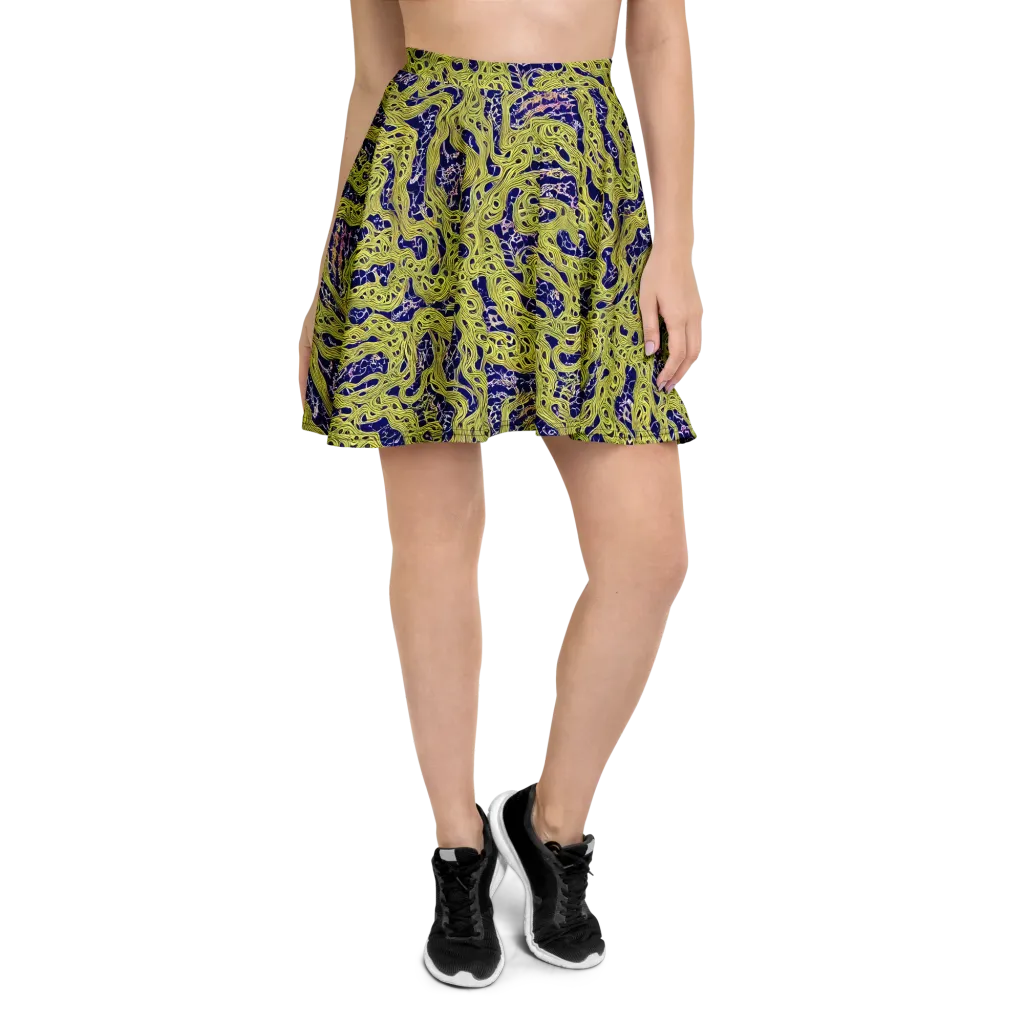 Midnight Marrow on Skater Skirt — Front