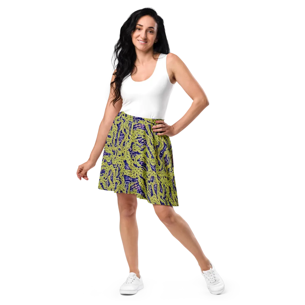 Midnight Marrow on Skater Skirt — Front
