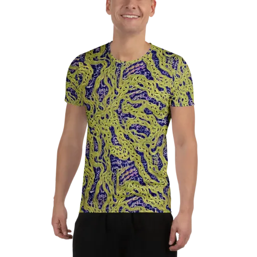 Midnight Marrow on a Men's Athletic T-Shirt