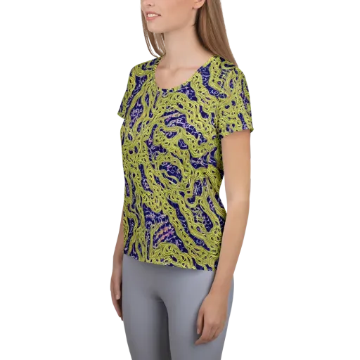 Midnight Marrow on a Women's Athletic T-Shirt