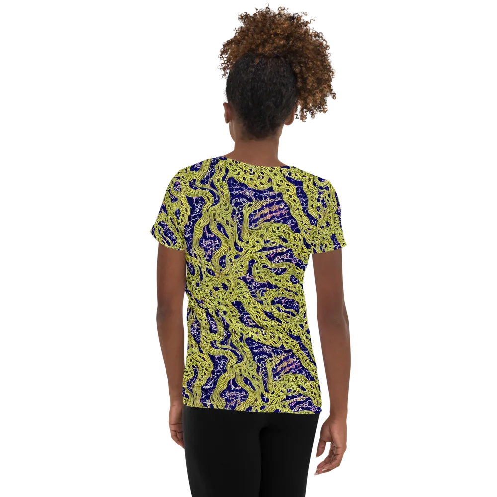 Midnight Marrow on Women's Athletic T-Shirt — Back