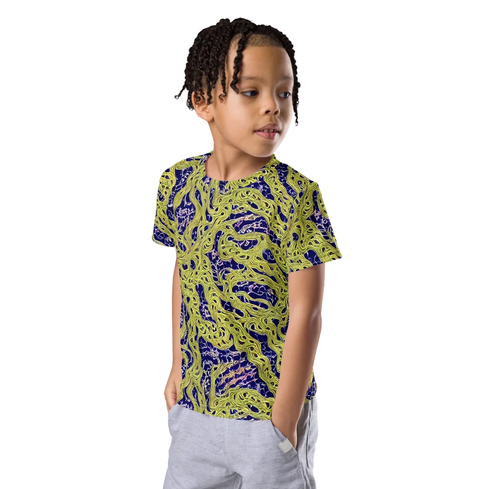 Midnight Marrow on Kids Crew Neck T-Shirt — Left Front