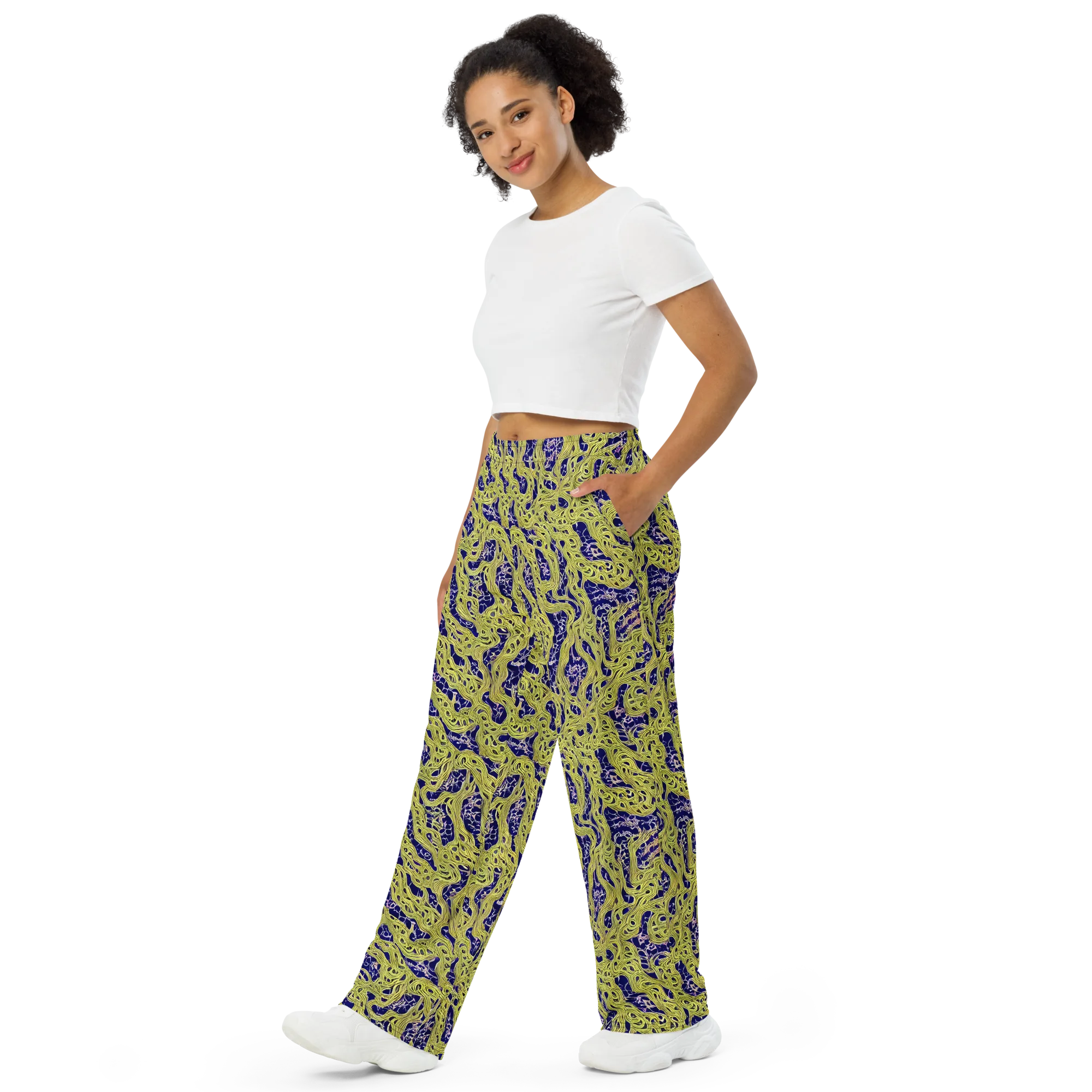 Midnight Marrow on Wide-Leg Pants — Left Front