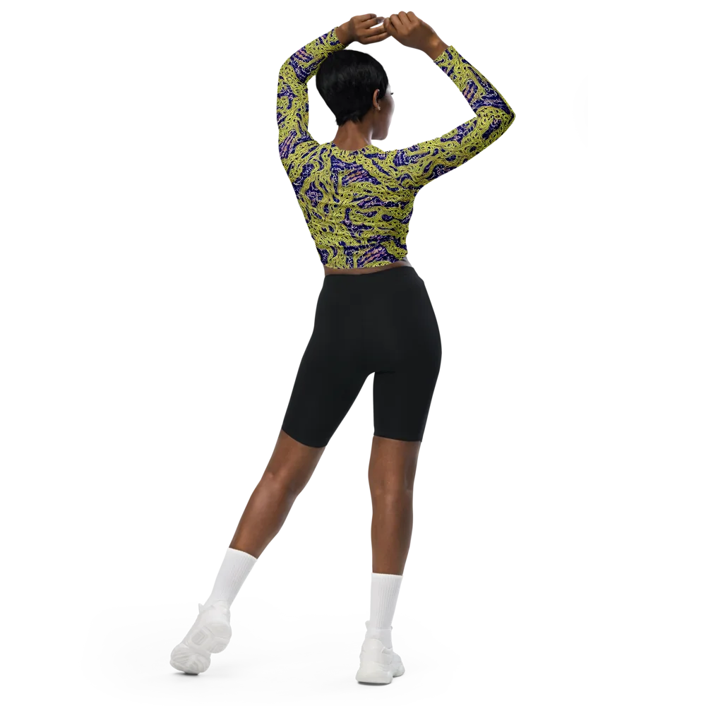 Midnight Marrow on Long Sleeve Crop Top — Back