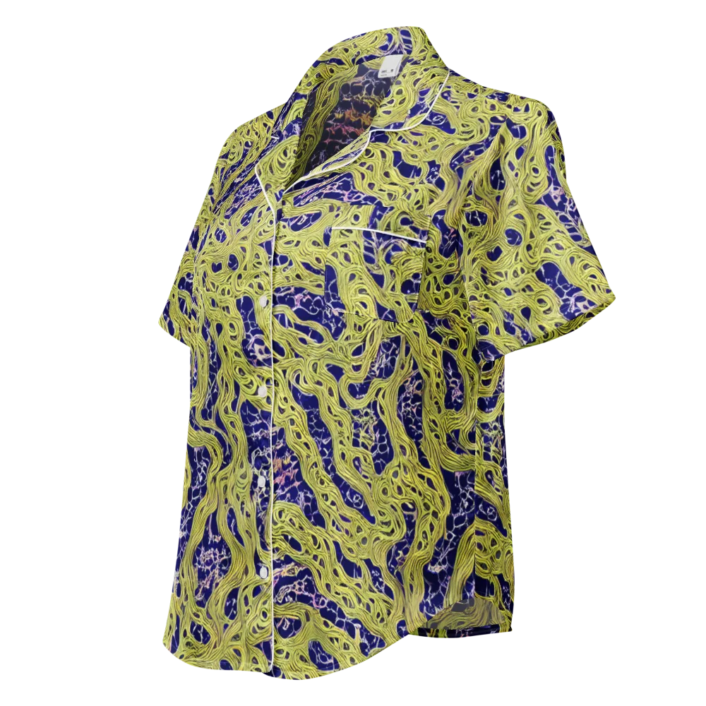 Midnight Marrow on Women's Short Sleeve Pajama Top — Left Front