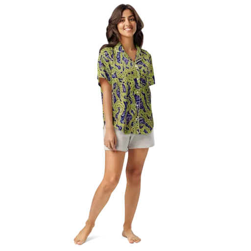 Midnight Marrow on a Women's Short Sleeve Pajama Top