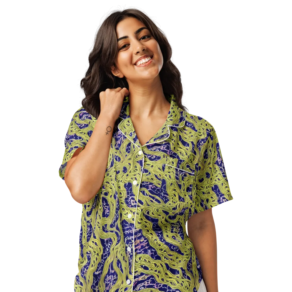 Midnight Marrow on Women's Short Sleeve Pajama Top — Front