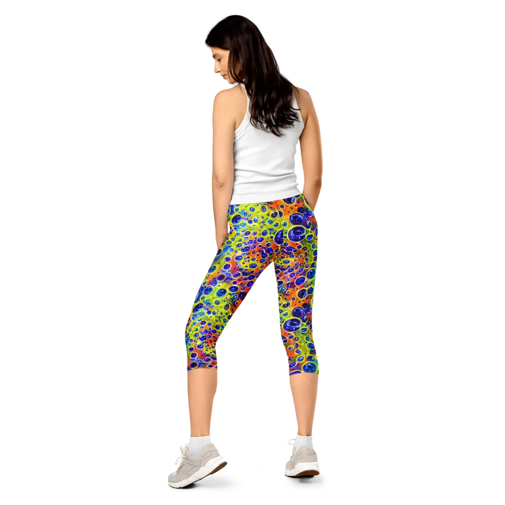 Electric Bubbles on Capri Leggings — Back