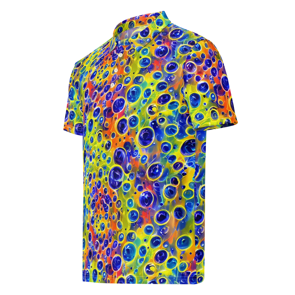 Electric Bubbles on Men's Slim Fit Polo Shirt — Left Front