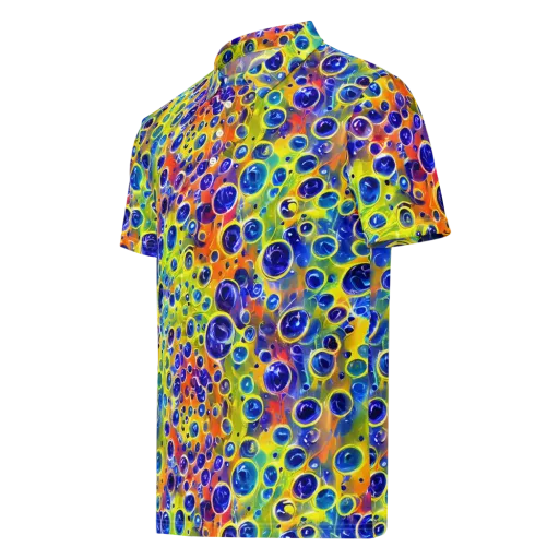 Electric Bubbles on a Men's Slim Fit Polo Shirt