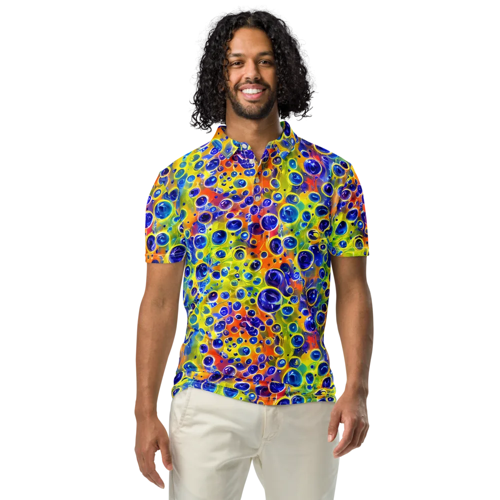 Electric Bubbles on Men's Slim Fit Polo Shirt — Front