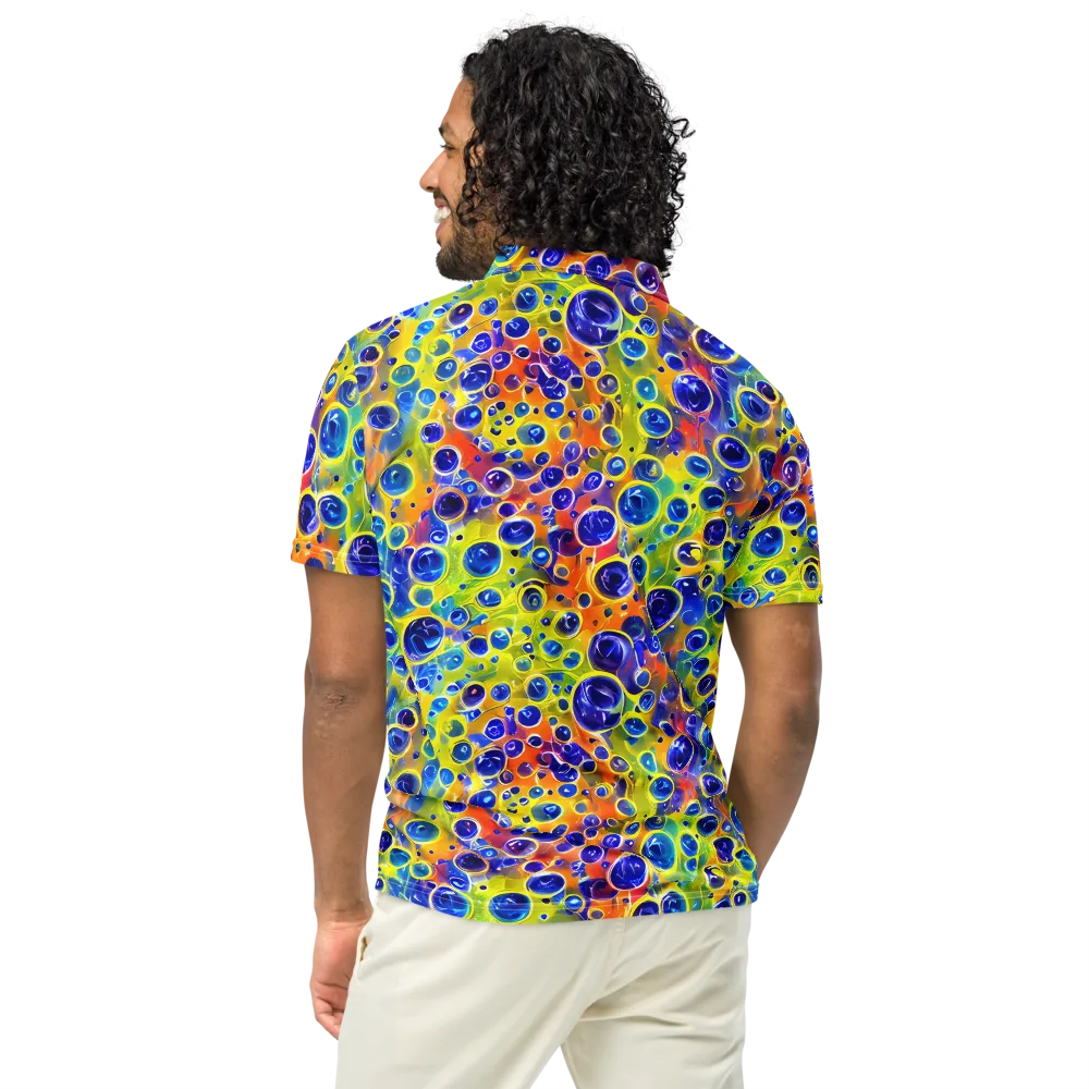 Electric Bubbles on Men's Slim Fit Polo Shirt — Back