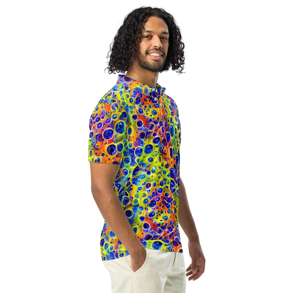 Electric Bubbles on Men's Slim Fit Polo Shirt — Right Front