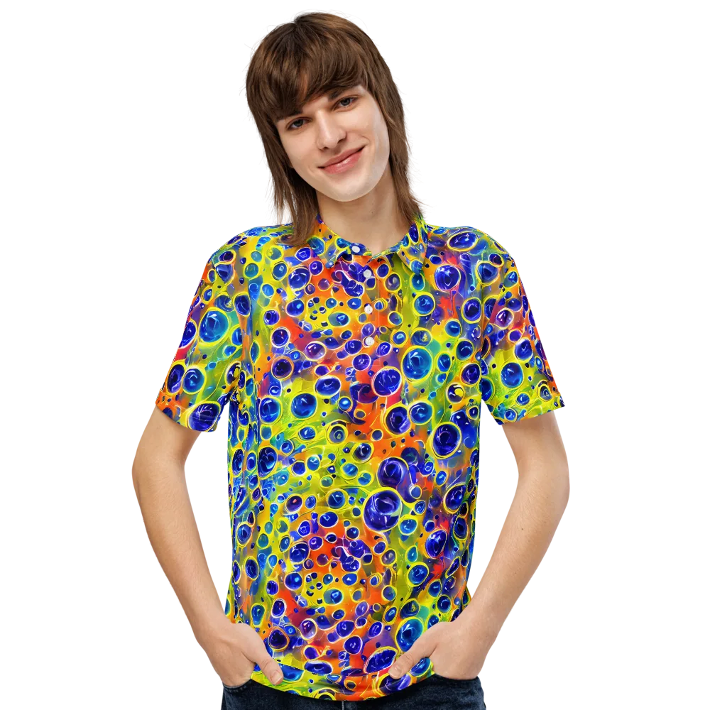 Electric Bubbles on Men's Slim Fit Polo Shirt — Front