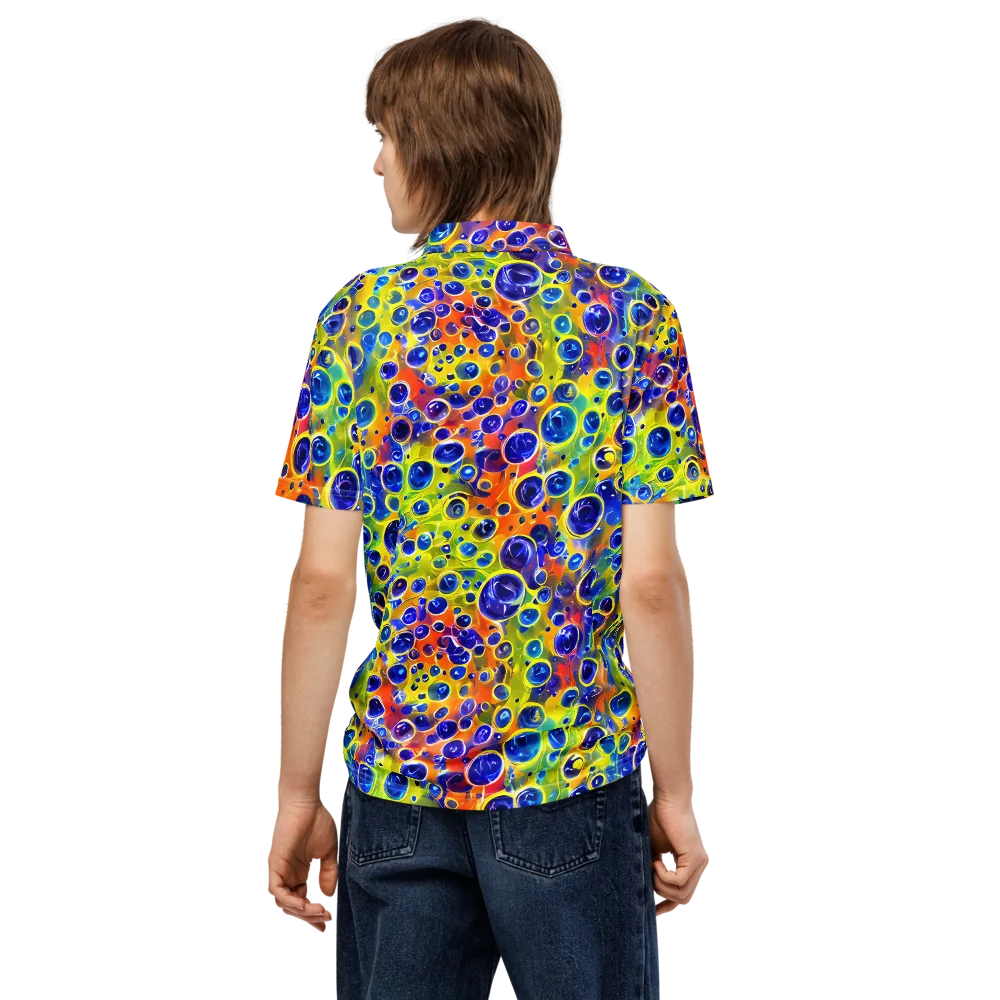 Electric Bubbles on Men's Slim Fit Polo Shirt — Back