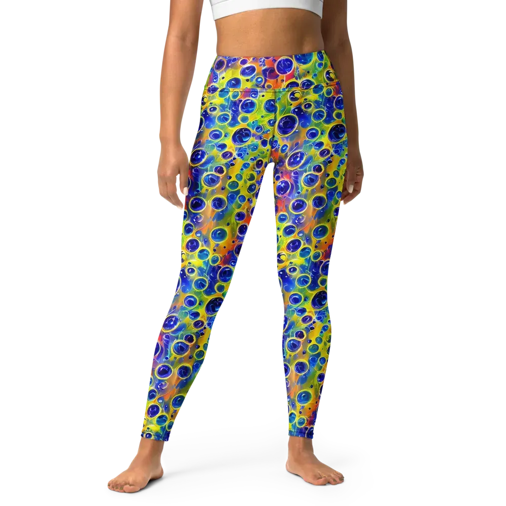 Electric Bubbles on Yoga Leggings — Front