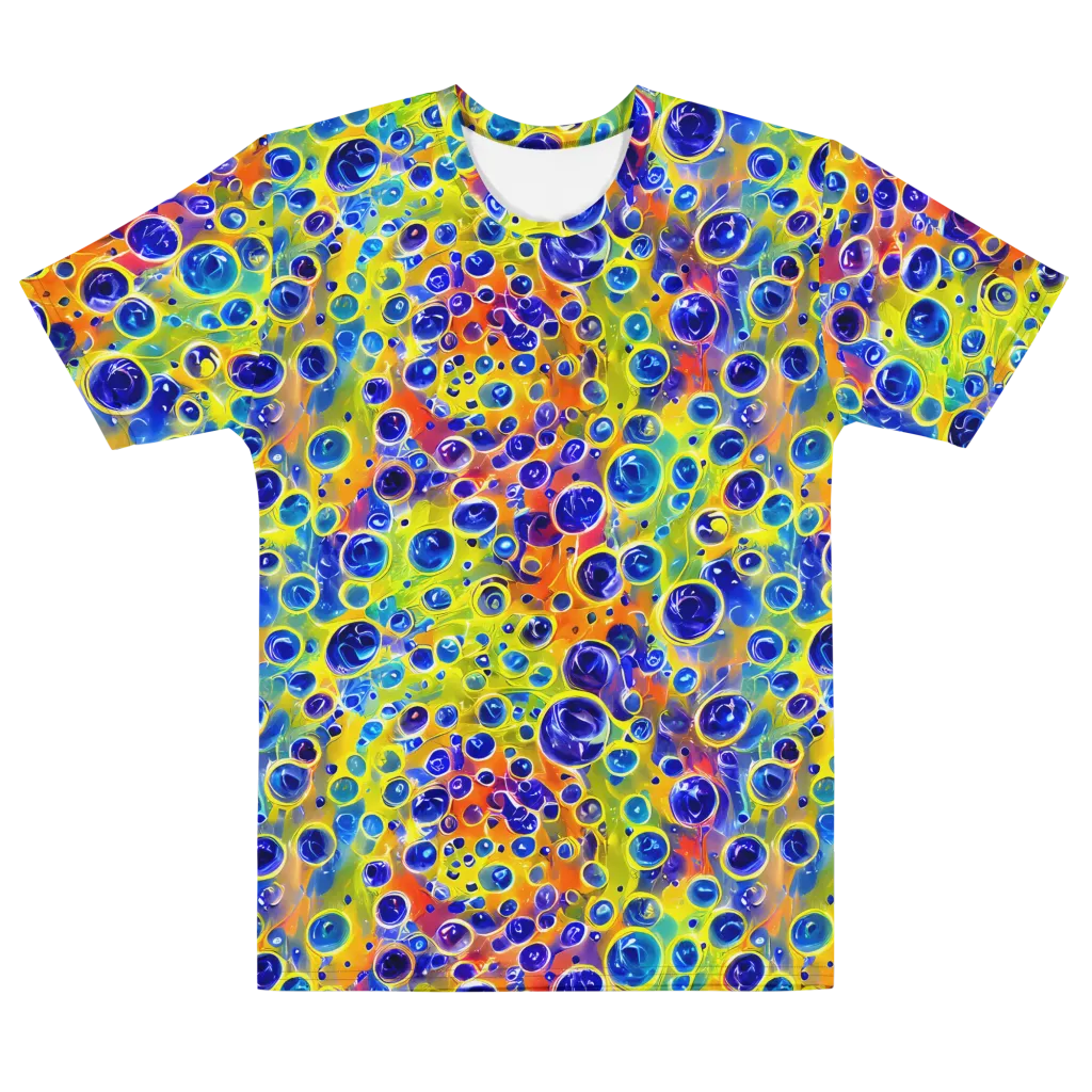 Electric Bubbles on Men's Cotton Crew Neck T-Shirt — Front