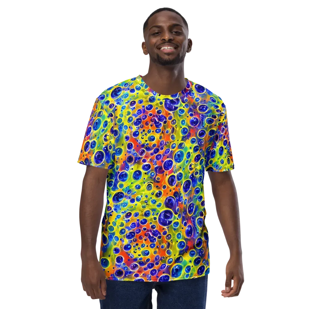 Electric Bubbles on Men's Crew Neck T-Shirt — Front