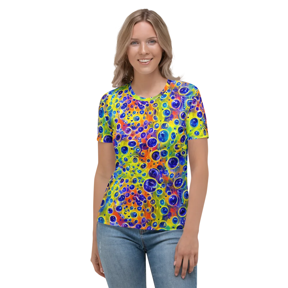 Electric Bubbles on Women's Crew Neck T-Shirt — Front