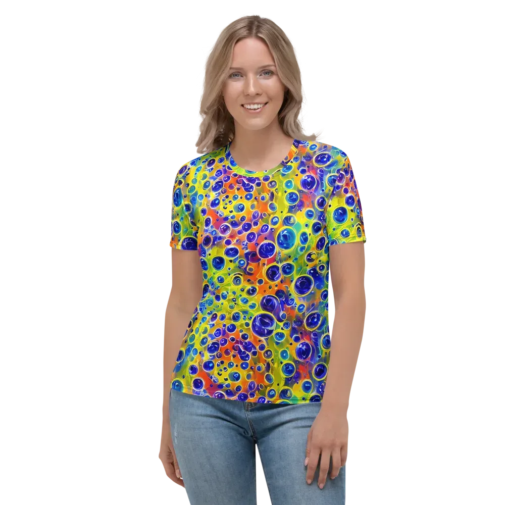 Electric Bubbles on Women's Crew Neck T-Shirt — Front