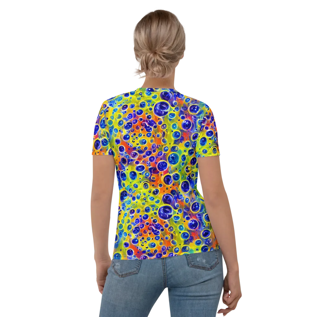 Electric Bubbles on Women's Crew Neck T-Shirt — Back