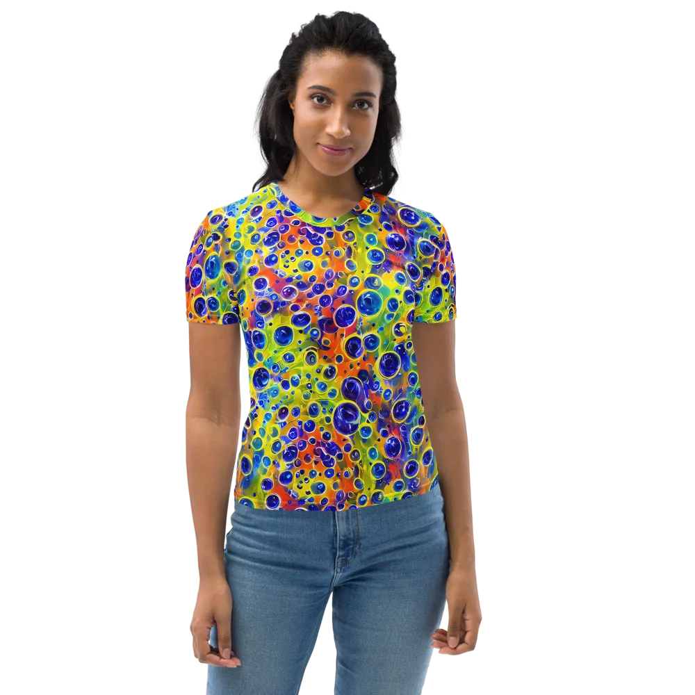 Electric Bubbles on Women's Crew Neck T-Shirt — Front