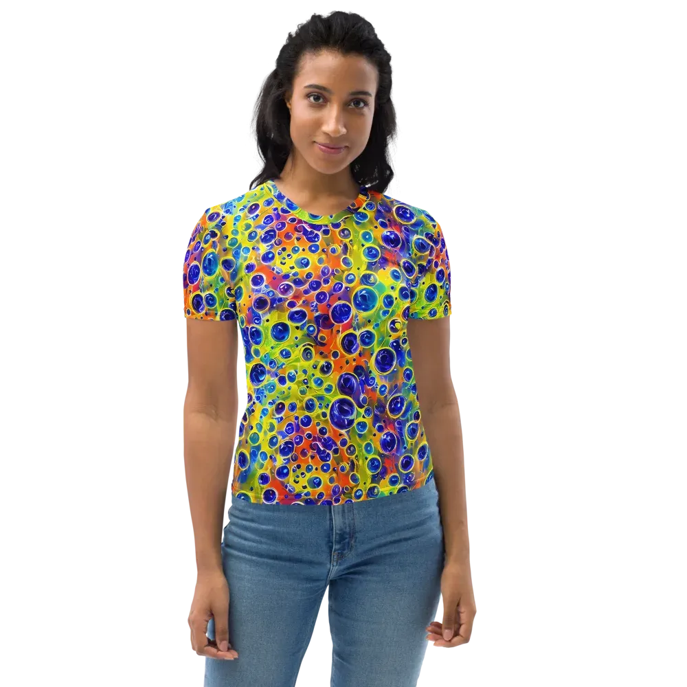 Electric Bubbles on Women's Crew Neck T-Shirt — Front