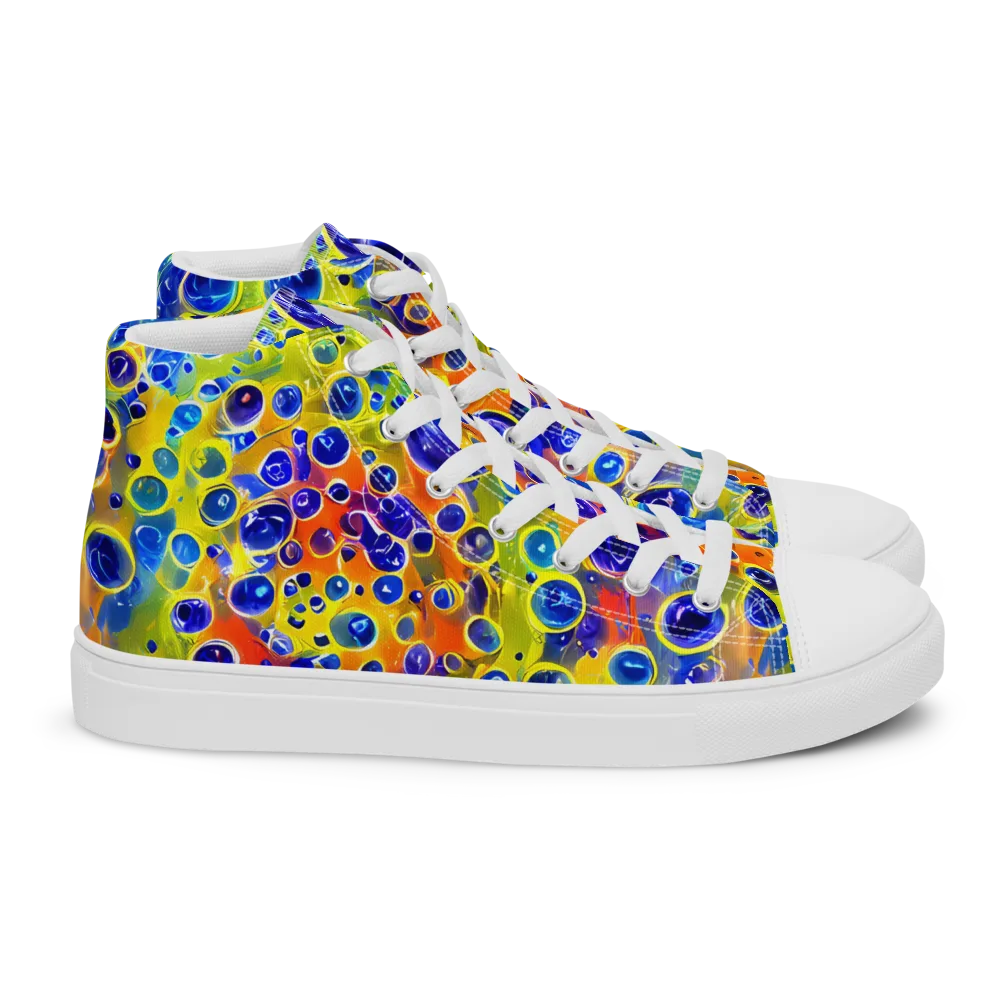 Electric Bubbles on Women's High Top Canvas Shoes — Right